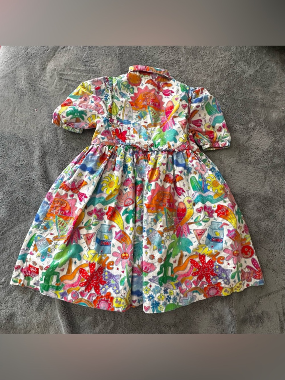 Oilily White Floral Multicolor Cotton Dress - Picture 2 of 10